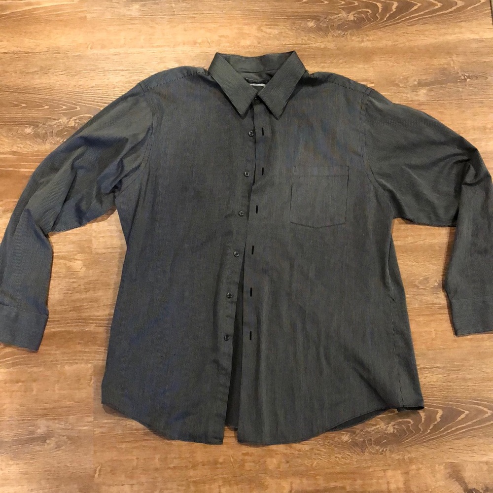 Van Heusen Black and White Stripped Dress Shirt